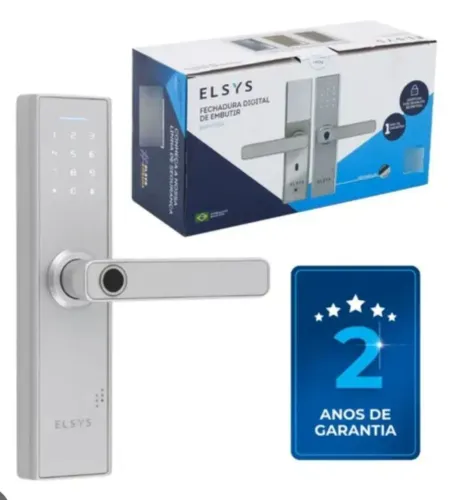 Fechadura Digital Elsys ESF-DE2000B com Biometria - Prata