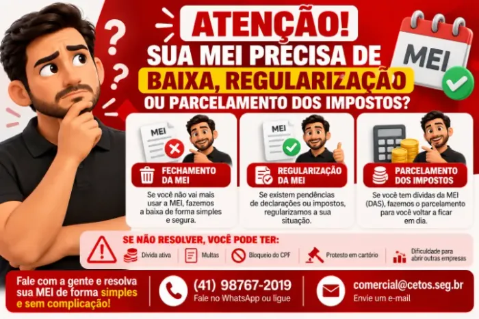 Contabilidade MEI, Regularização, Fechamento, Baixa, Parcelamento