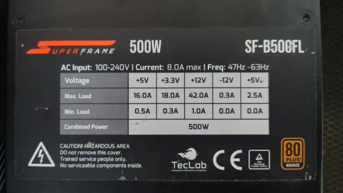 FONTE 500w 80 Plus