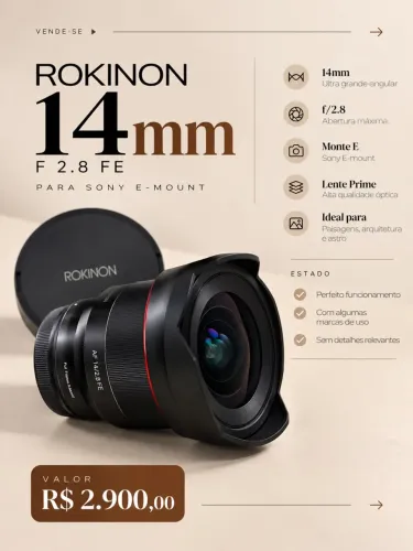 Lente 14mm 2.8 Rokinon