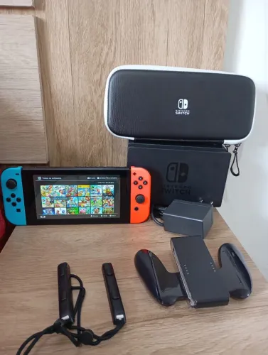 Nintendo switch V2 desbloqueado com jogos passo cartão até 12x com juros