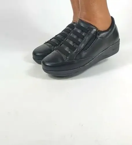Tenis  Feminino Bella Dama Zíper Lateral Palmilha Confort Antistress - Tam 39