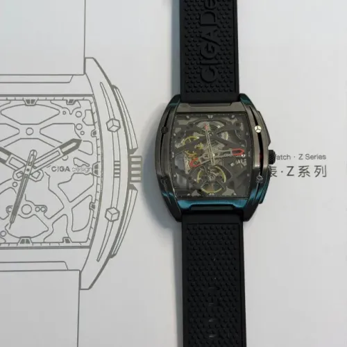 Relogio Masculino Ciga Design Mechanical Watch Z Series Edge Silver/Black Z031-SS01-W5BK