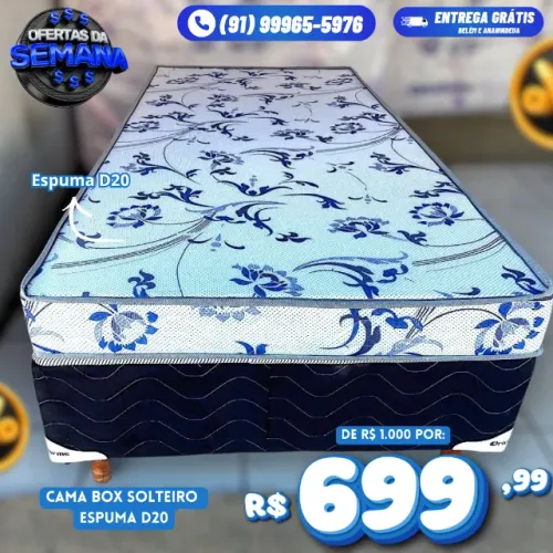 CAMA BOX SOLTEIRO ESPUMA D20