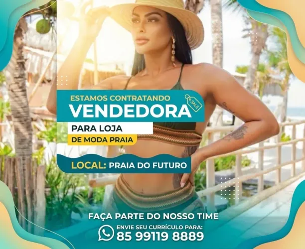 Vaga atendente moda praia