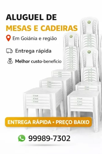 Aluguel de Mesas e Cadeiras em Goiânia | Entrega rápida + Preço baixo