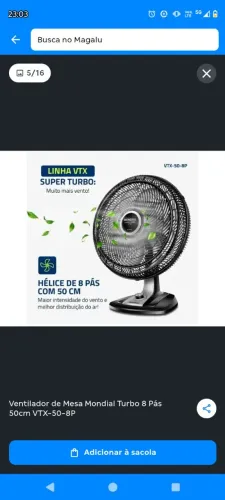 Ventilador do grande na caixa mundial 50cm 8 par turbo