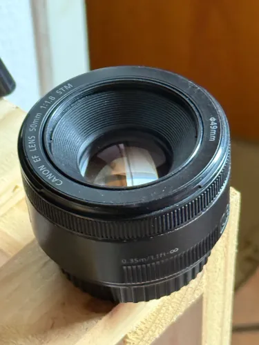 Lente cannon 50 mm 1.8 stm, usada com fungos