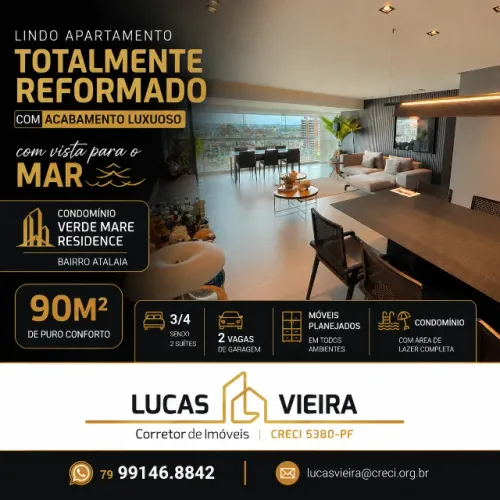 Apartamento à Venda no Condomínio Verde Mare Residence - Bairro Atalaia