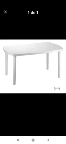 Mesa plástica retangular branca 