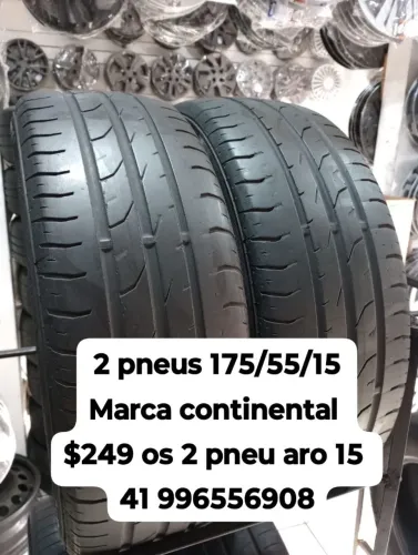 Pneus 175/55/15 marca continental $249 os 2 pneu aro 15 roda muito ainda não é remold