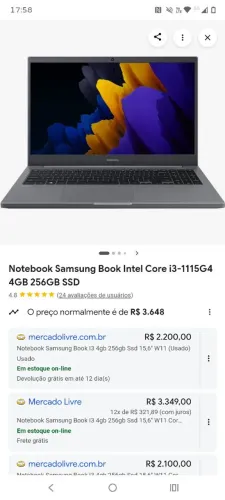 NOTEBOOK SAMSUNG ESTADO DE NOVO, MAIS INFORMAÇÕES NA DESCRIÇÃO
