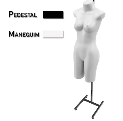 Manequim feminino + pedestal regulável