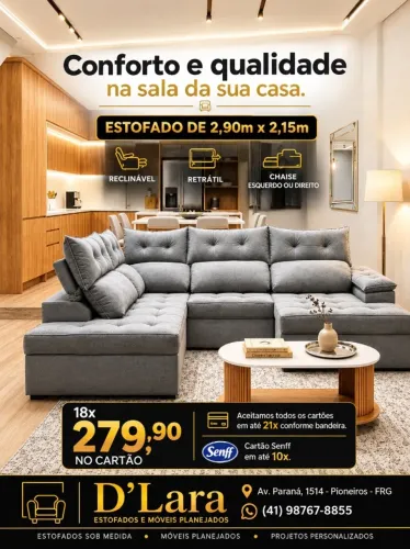 Conforto e praticidade para assistir com a família. ***Ler legenda***