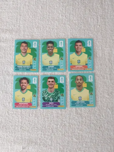 Kit 6 Figurinhas Brasil originais Panini - Copa 2026