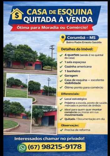 Casa a venda Corumbá