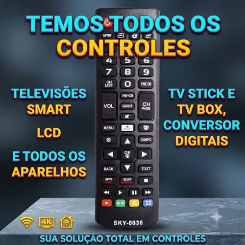 Temos Controles Tvs Todos Os Modelos Smart, LCD e Aparelhos