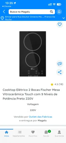 Fogão de indução fisher