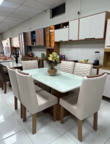 Conjunto Sala de Jantar Heloize com 6 Cadeiras Coral - Tuboarte
