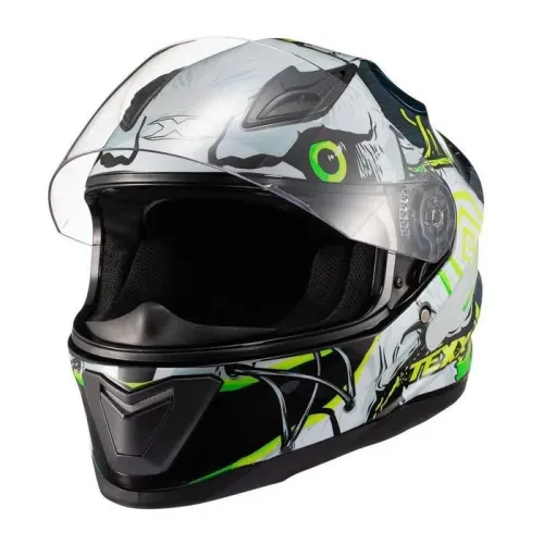 Capacete Fechado Texx Hawk Scream Verde e Azul 