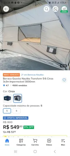 Barraca para gazebo