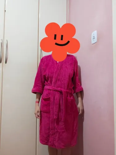 Roupão felpudo rosa