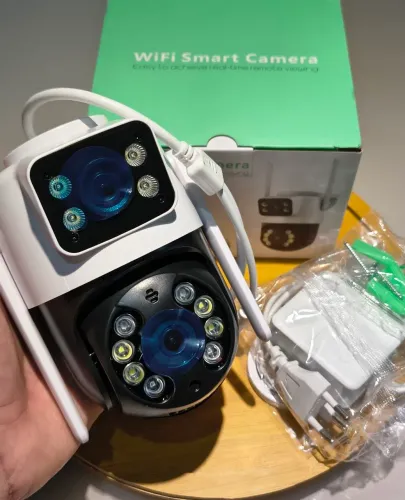 Câmera de Segurança Wi-Fi Full HD 360° Externa/Interna (Lente dupla - Visão Noturna)