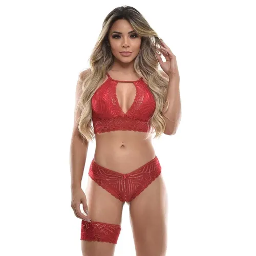 CONJUNTO CROPPED RENDADO COM PERSEX