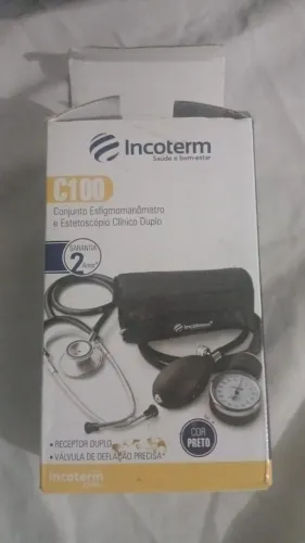 Aparelho De Pressão Com Estetoscópio C100 Incoterm - PRETO