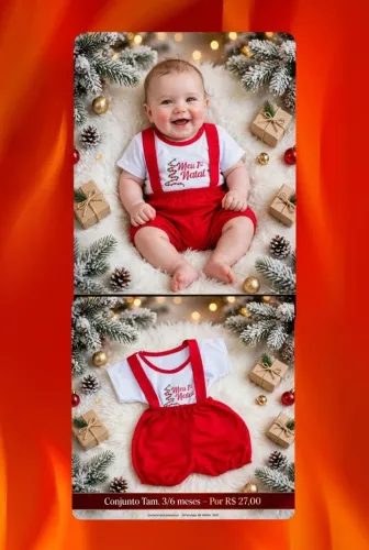 Roupas infantis e bebê de natal
