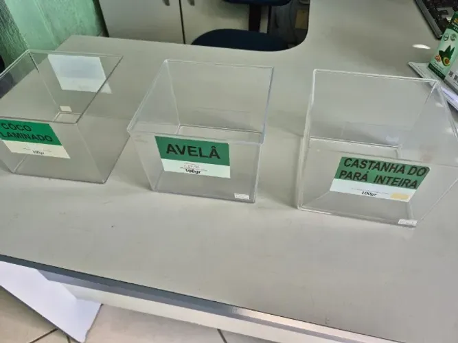 pote em Acrílico para lojas de Naturais, verdureiros e lojas de doces