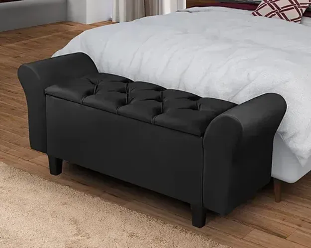 Neloja Recamier Baú Lara Móveis De Armazenamento Sapateira Luxo Tamanho 150 Cm Premium Par