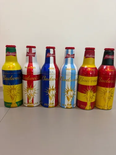 Kit Colecionador Budweiser Copa do Mundo 2022 6 Garrafas Seleções