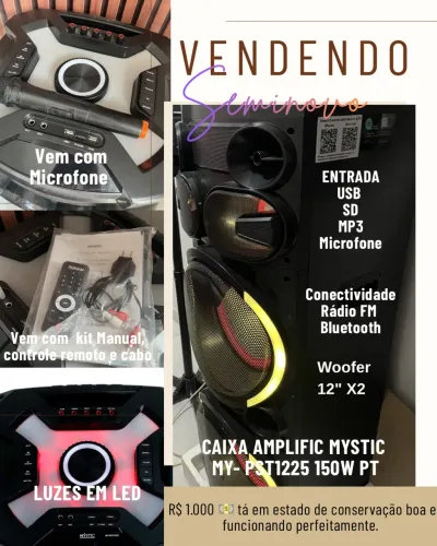 Caixa de som amplificada MYSTIC
