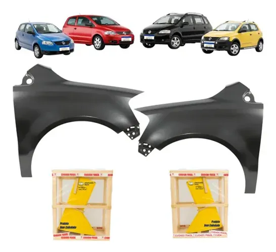 Par Paralama Crossfox Vw 2005 2008 A 2010 Novo