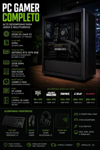 PC Gamer - 3070 + KIT RAZER