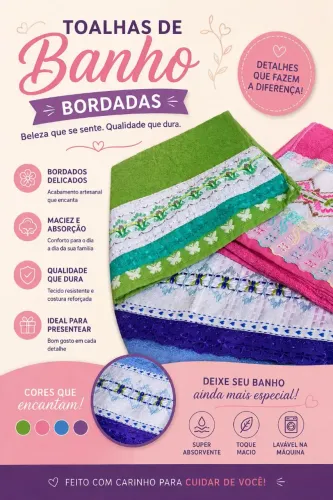 Vende-se toalhas bordadas 