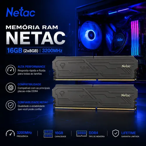 Memória ram Ddr4 16gb 2x8 3200mhz