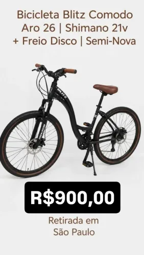 OPORTUNIDADE! Bicicleta Blitz Shimano 21v Semi-Nova