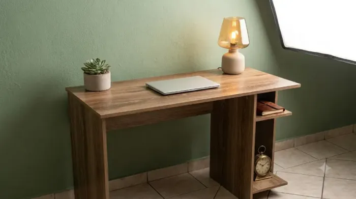 Mesa de Escritório - Computador Estilo Compacto Com Nichos Organizadores Madeira!!