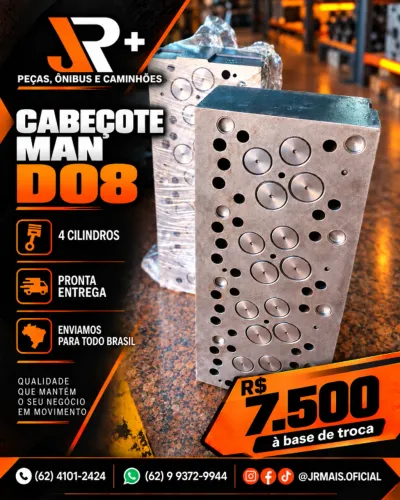 CABEÇOTE MAN D08 4 CILINDROS