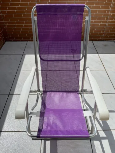 CADEIRA RECLINÁVEL 8 POSIÇÕES ALUMINIO LILÁS MOR