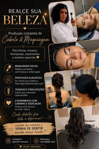 Produção de cabelo e maquiagem 
