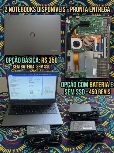 notebook positivo 2 unidades com e sem bateria