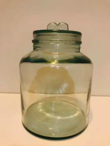Pote De Vidro Com Tampa De Vidro Médio Decoração