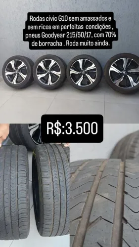 Rodas pneus aro 17 civic g10