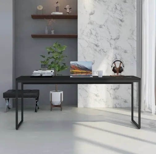 Mesa Dynamica Diretor Compace 180x60x75cm Preta - Nova