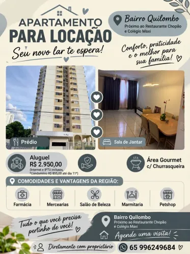 Apto SemiMobiliado Bairro Quilombo perto do Colégio Máxi