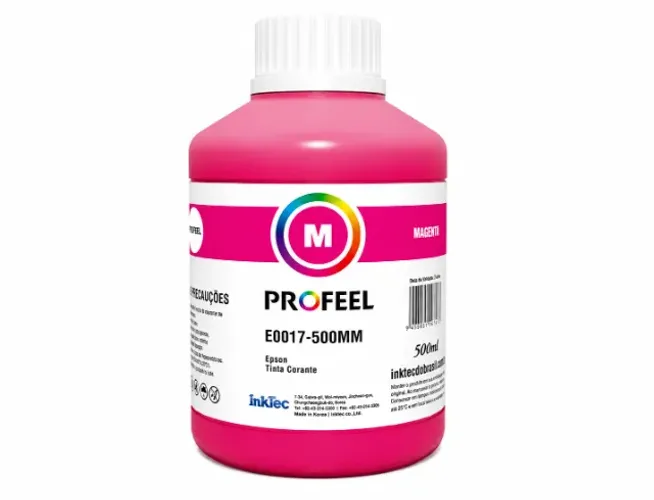 500ml Tinta Corante Magenta para Impressora Epson InkTec Profeel E0017
