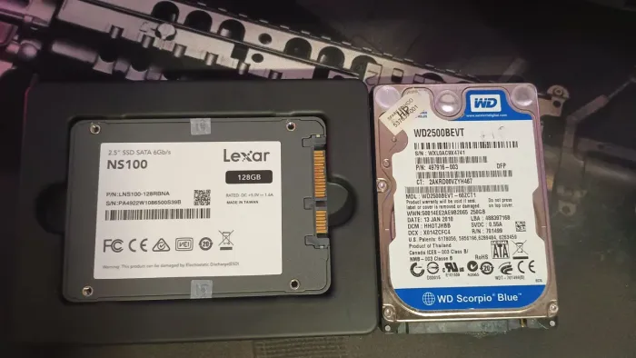 Hd 250Gb + SSD 128GB